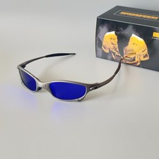 Oakley Juliet 2.0 X-Metal Polarized Sunglasses Blue Lenses/Matte Gray Frames