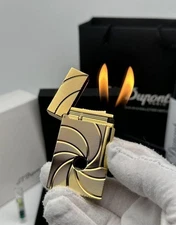S.T.Dupont Gold Agent 007 Lighter 2 Flames Gift Set Box Cylinder Adapter