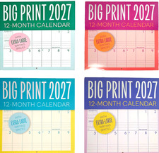 BIG PRINT 2027 Wall Calendar 12"X24" open