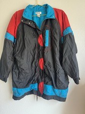 LAVON Vintage Windbreaker Jacket Womens Size M 90s Retro Zip Snap Multicolor