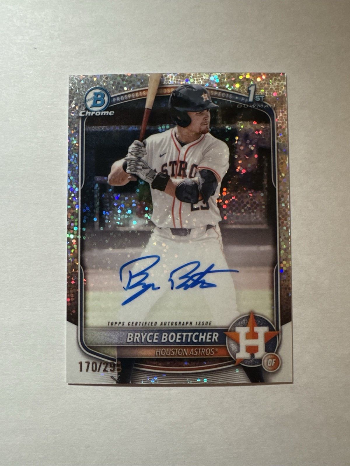 2025 Bowman Chrome 1st Bryce Boettcher Speckle on card Auto /299 Houston