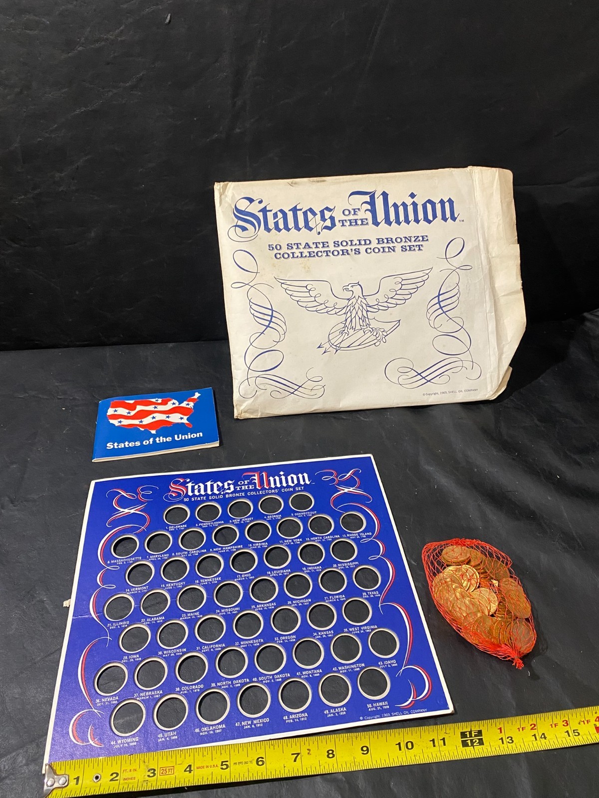 States of the Union Coin collection Solid Bronze with holder 1969 Shell Oil Co.