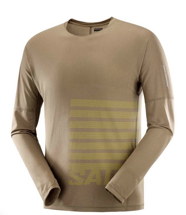 T shirt manica lunga Salomon uomo Sense Aero Graphic Shitake Sulphur Spring