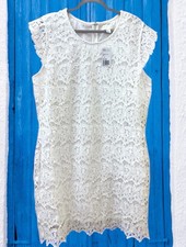 Forever 21 Women's White Crochet Overlay Dress, Size 1X