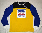 NEW WT Polo Sport Ralph Lauren Yellow Blue long sleeve Shirt XL