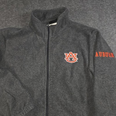 Auburn Tigers Jacket Mens Medium Gray Full Zip Fleece NCAA Football Pressbox