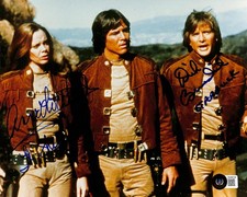 Dirk Benedict & Anne Lockhart Signed 11x14 Battlestar Galactica Photo BECKETT