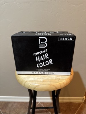 Level 3 Temporary Hair Color Black Instant Use Formula, Brush Included, 4.2fl oz
