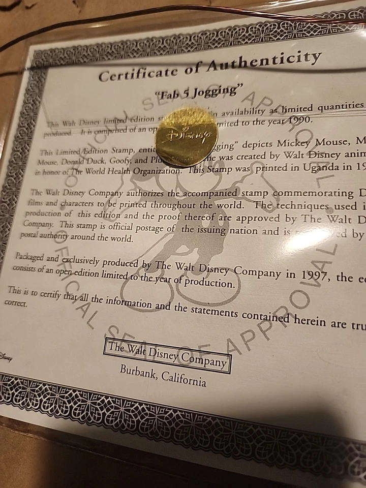 Mickey and FRIENDS POSTAGE STAMP IN FRAME Vintage Disney Collectible - Image 3 of 4