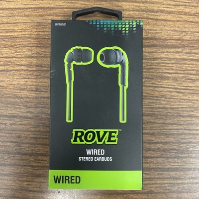 Wired Stereo Earbuds Black by Rove (RV10101) - NIB