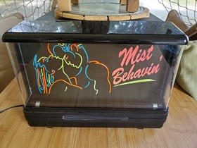 Vintage 1980's Gemini Display Nuon Klocks [MIST BEHAVIN'] Neon Blacklight RARE!!