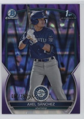 2023 Bowman Chrome Prospects Purple RayWave Refractor 62/250 Axel Sanchez pe8