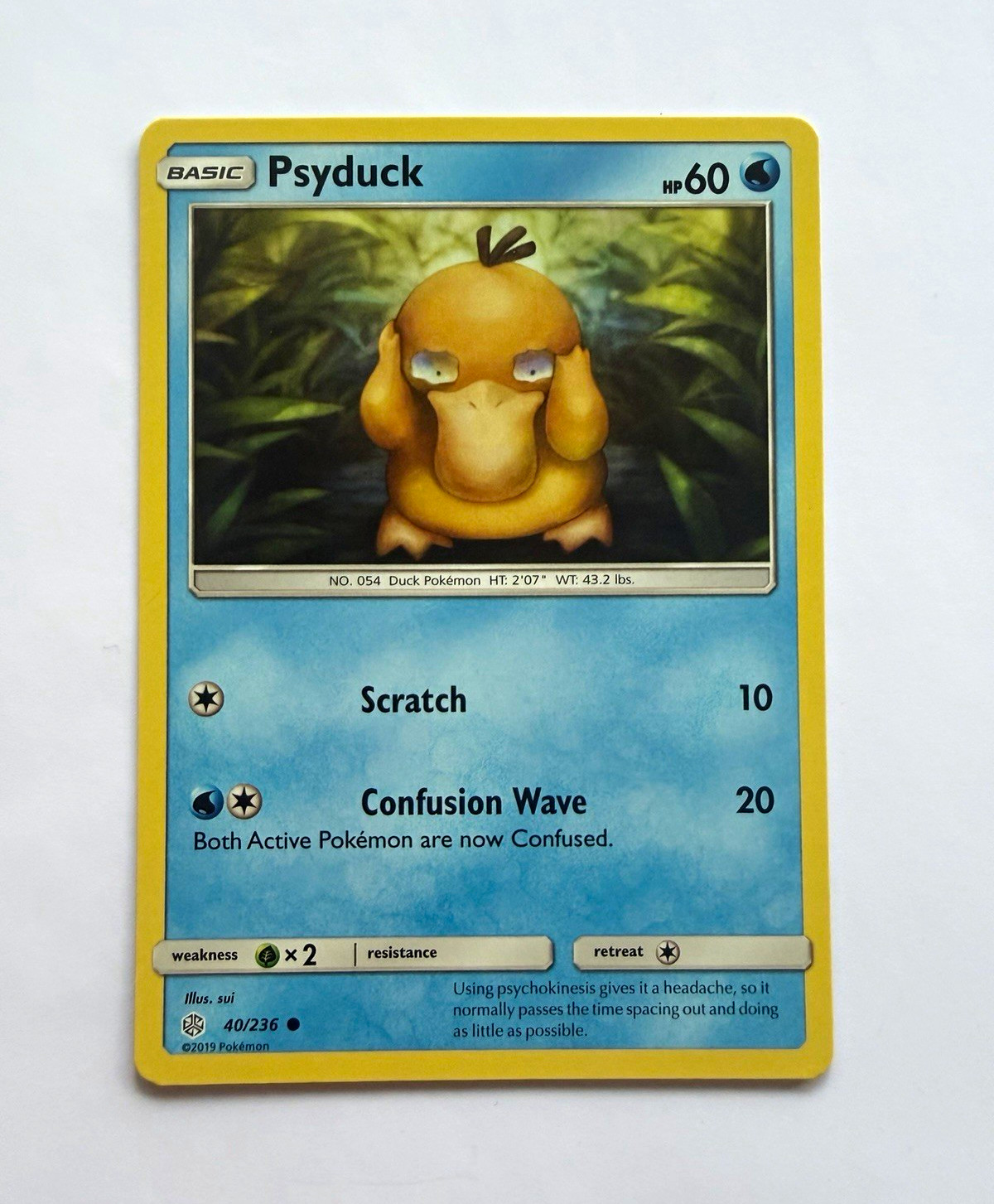 Pokemon Psyduck 40/236 SM Cosmic Eclipse Regular Common Basic 60 HP 2019 EN