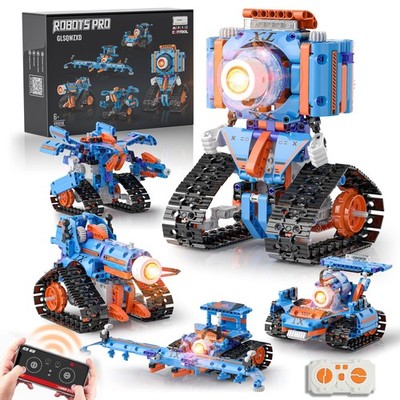 5in1 Robot Building Kits for Kids 6-12, APP & Remote Control STEM Robot Build...