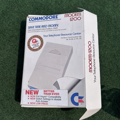 COMMODORE 1670 MODEM 1200 BAUD FOR COMMODORE 64 C128 SX-64 VIC-20 w/Box