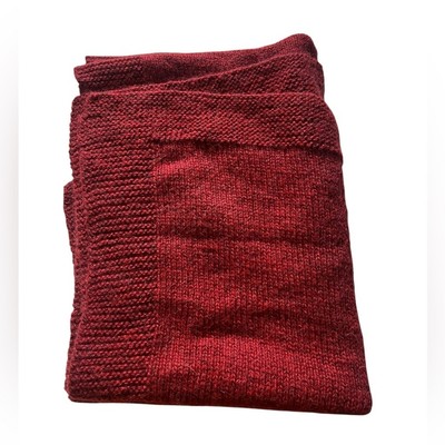 NWOT Alpaca Wool Made in Peru Maroon Long Scarf