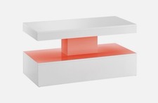 White Gloss Coffee Table with LED Lights – 100cm Modern Living Room Table