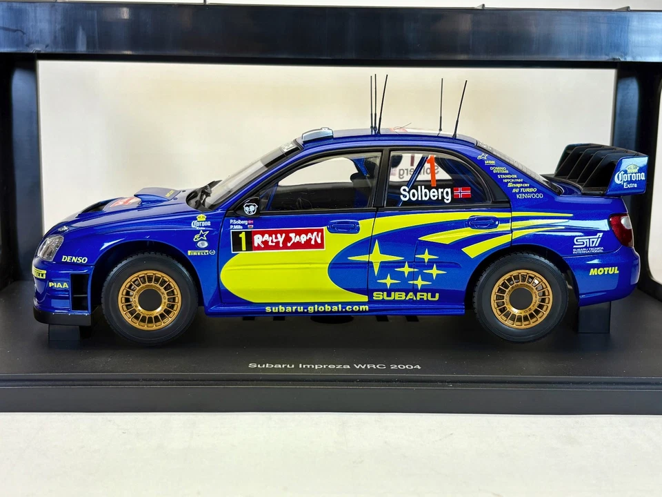 1:18 AUTOart Subaru Impreza WRX WRC 2004 Solberg #1 Winner Rally Japan 80492 - Image 2 of 4