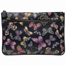Loewe Tales Butterfly Leather Clutch Black Multicolor Women's Used From Japan
