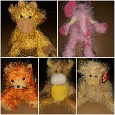 Vintage 2003 Ty Beanies Fuzzy Punkies Lot Of 5 With Special Personalities Dcpt
