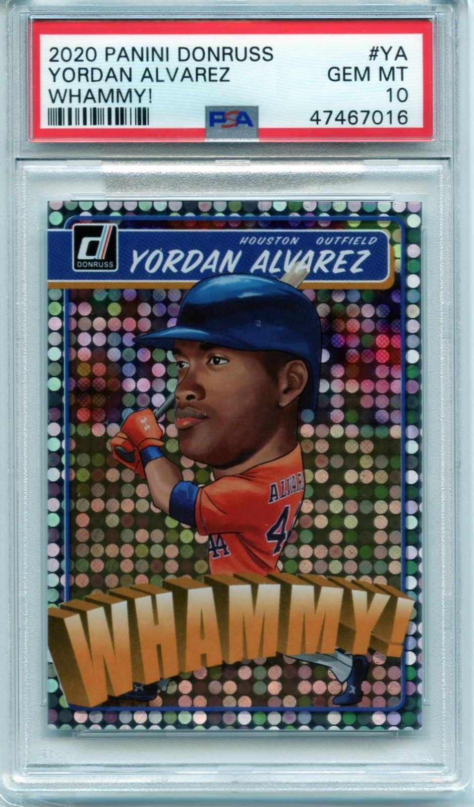 HOT! ROOKIE CARD 2020 Panini Donruss Whammy! Yordan Alvarez #YA PSA 10 Gem Mint!