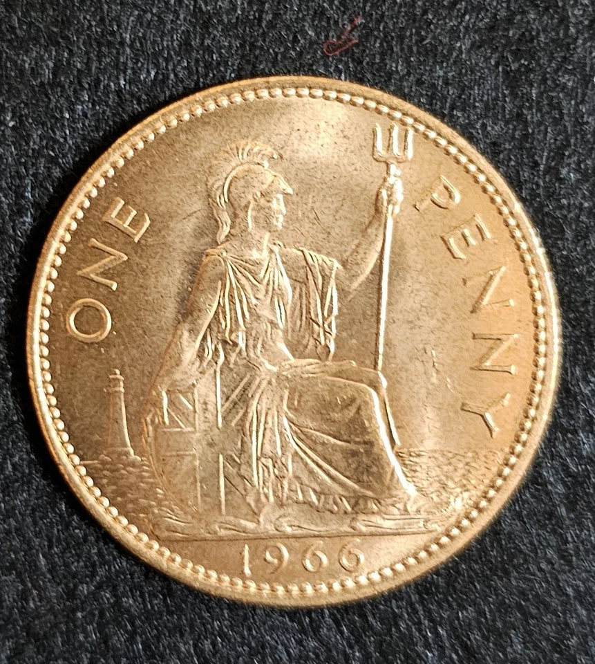 1966 Great Britain UK One Penny - Image 2 of 2