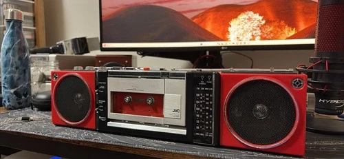 VINTAGE  JVC RC S55L MINI BOOMBOX PORTABLE CASSETTE TAPE Player Read!