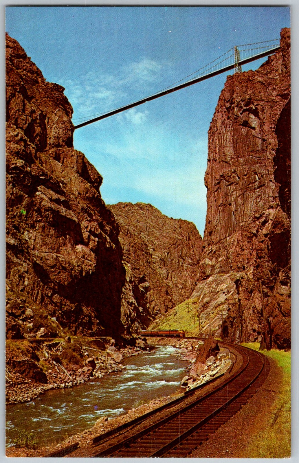 Vtg Postcard Royal Gorge Suspension Bridge Canon City, Colorado 1950s