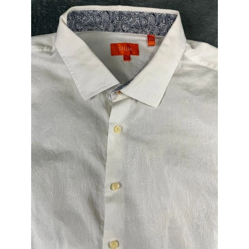 Мужская Tallia белый Jacquard французский манжеты XL отличный длинным рукавом на пуговицах - Изображение 4 из 4