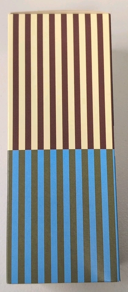 Vela coluna de feno design listra média amarelo marrom azul claro e exército 100 horas - Imagem 2 de 4