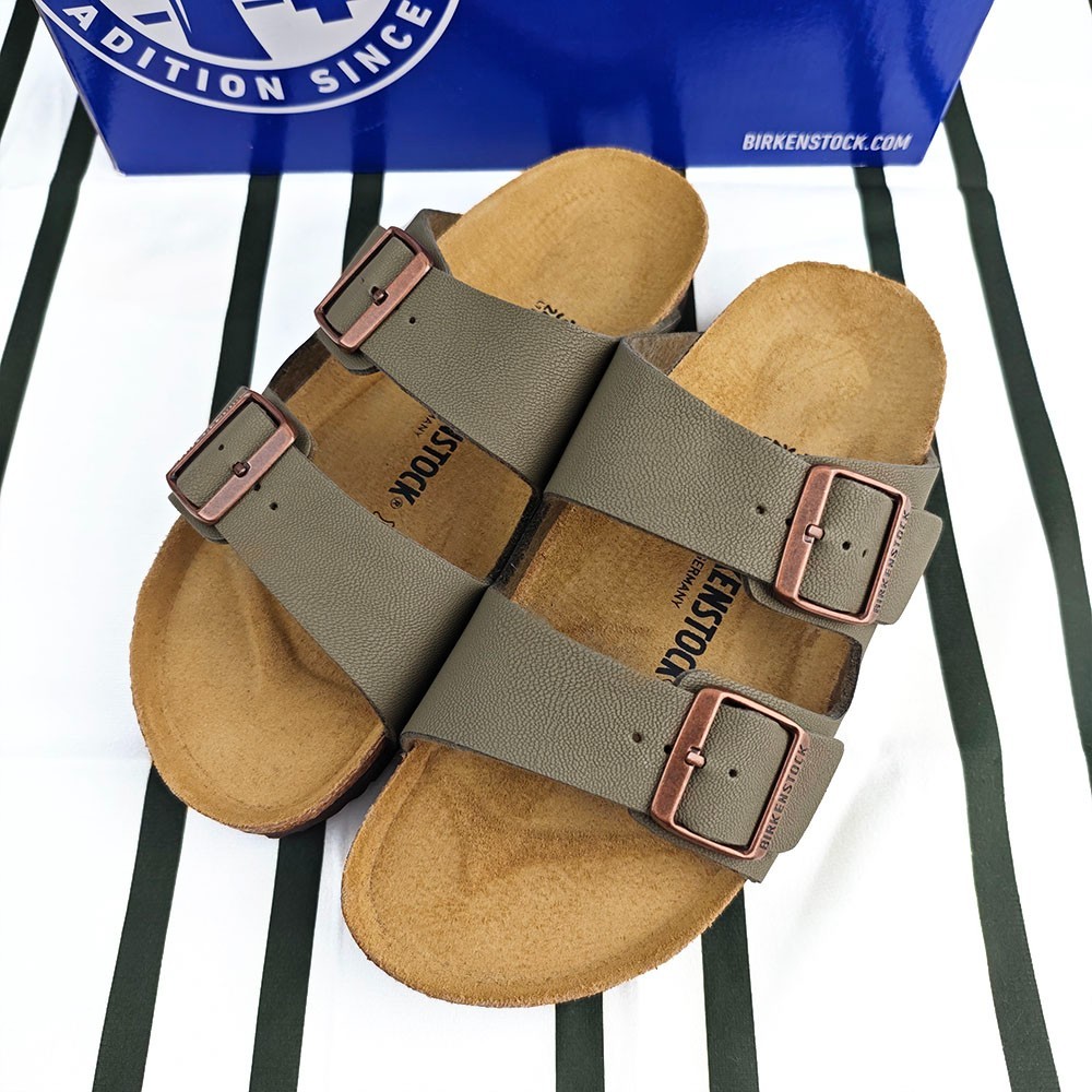 Birkenstock Arizona Stone-Natural Leather Birko-Flor Casual Sandals Size EU37-45