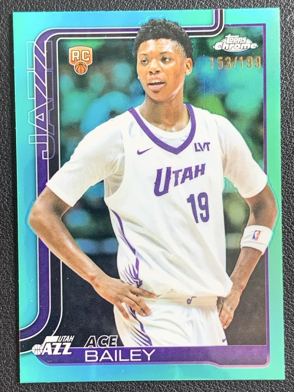 Ace Bailey 2025-26 Topps Chrome Aqua Refractor Base RC /199 #255