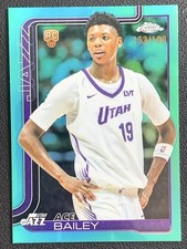 Ace Bailey 2025-26 Topps Chrome Aqua Refractor Base RC /199 #255