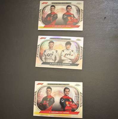 2023 Topps Chrome Formula 1 Refractor Constructor Duos 3-Card Lot Leclerc