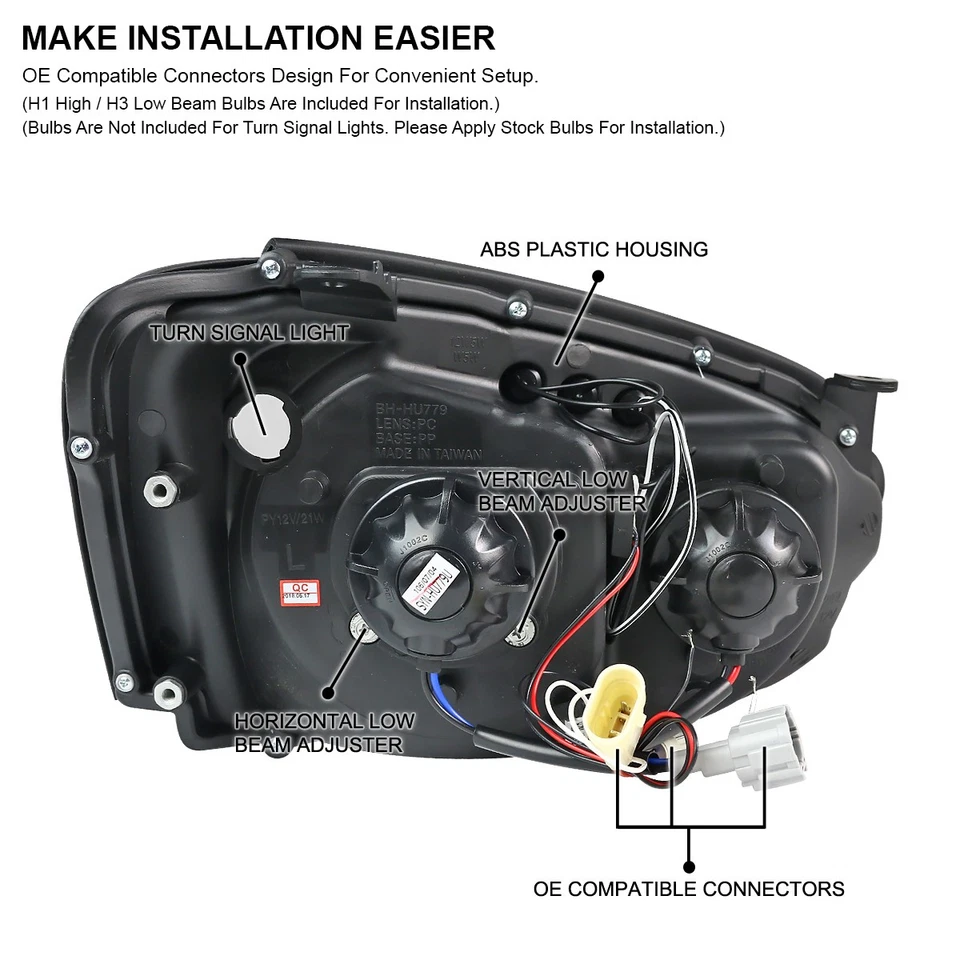 Jet Black Fits 2004-2005 Subaru Impreza WRX Outback LED Halo Projector Headlight Foto 4 de 4