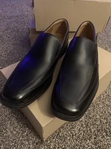 clarks black leather cuir noir