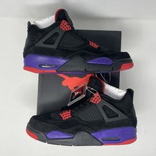 Air Jordan 4 Retro Raptors AQ3816 065 nero/rosso universitario/viola corte taglia 10