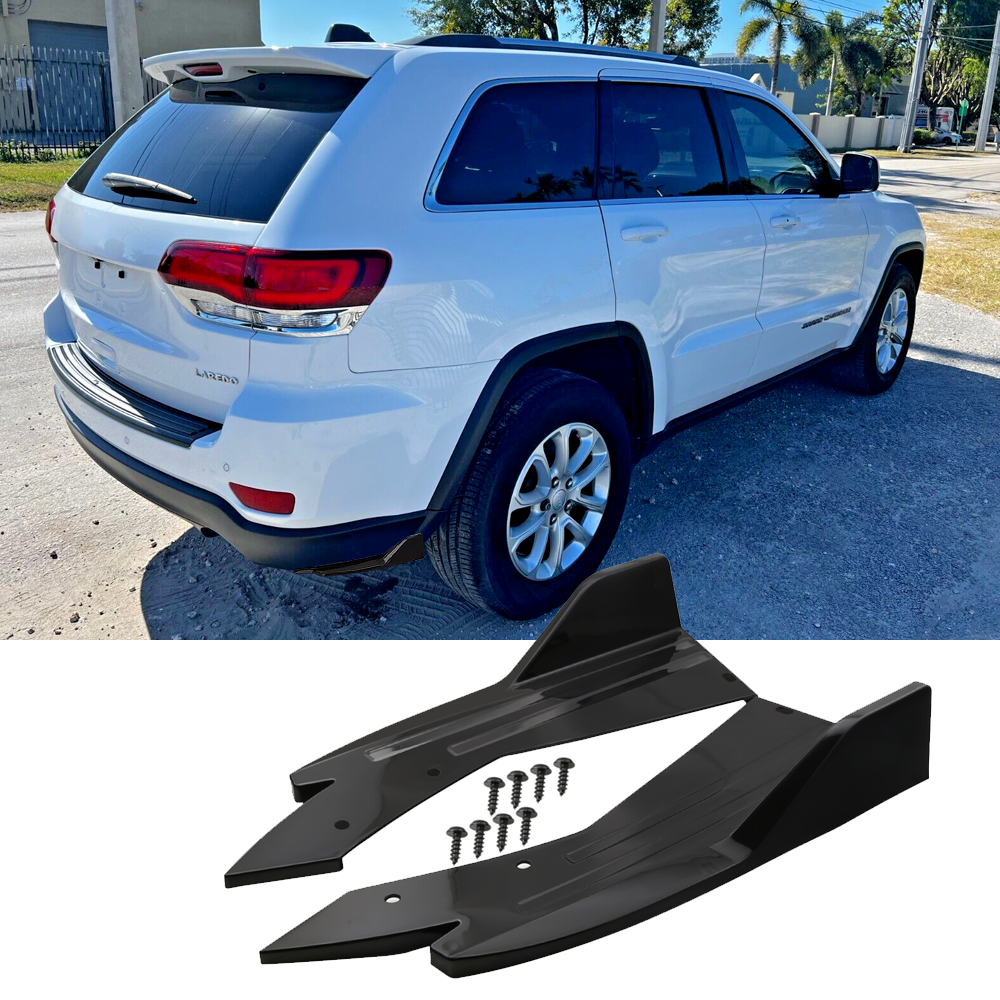 Glossy Black Rear Bumper Diffuser Splitter Spats Canards For Jeep Grand Cherokee