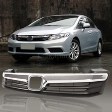 Chrome Front Bumper Grille Hood Grill For 2012 Honda Civic Sedan HO1200206