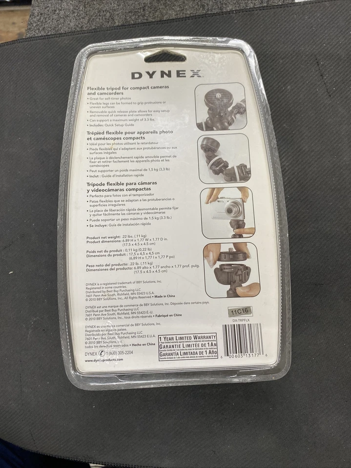 NISP Dynex Flexible Compact Camera Tripod Camcorder Multiposition DX-TRPFLX  - Image 2 of 2