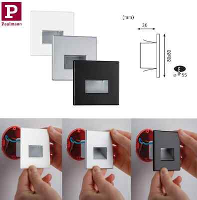 Paulmann LED Wandeinbauleuchte Edge Quadro 230V in 3 Farben wählbar mit 2700K