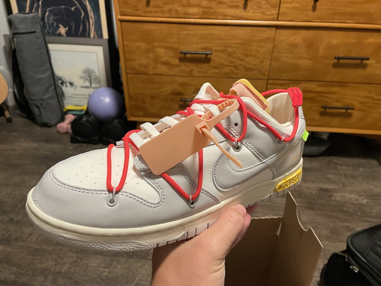 OFF WHITE X NIKE Taglia 13 Nike Dunk Low x bianco sporco lotto 06 di 50 2021