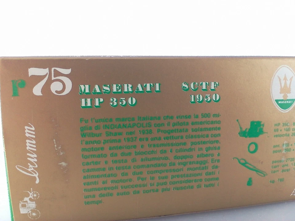 Brumm 1:43 serie ORO, R 75 Maserati SCTF 1950 Foto 3 de 4