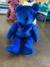 Roger Clemens Bamm Beanos MLB bear 21 Blue Jays Plush 1998