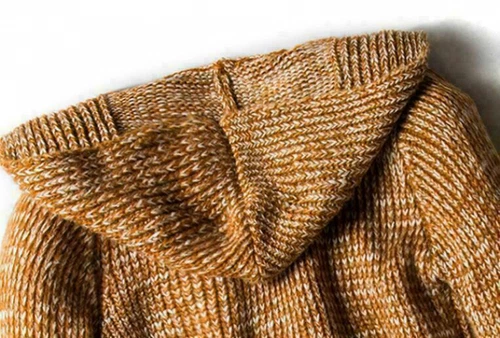 Herren Kapuzen Strickjacke Freizeit Long Pullover Schal Strickpullover Knebel Mantel Trendy - Bild 11 von 17