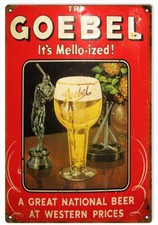 Vintage Style Metal Sign Goebel Beer 12x18
