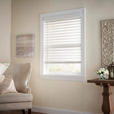 DEZ FURNISHINGS Cordless 2-Inch Faux Wood Blinds - Dark Oak, 27"W X 64"H - Easy Inside/Outside Mount - View #7