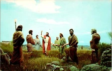 Silver Spring FL Christ and the Pharisees Sculpture Postcard unused (15572)