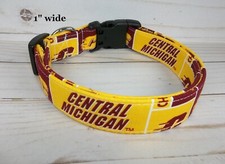 Central Michigan Chippewas Terri's Dog Collar custom made adjustable fabric