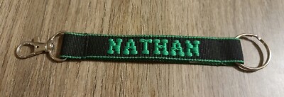 New Nathan Personalized Keychain Black and Green